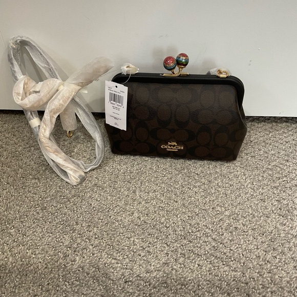 Coach Bags Coach Nora Kisslock Crossbody In Signature Canvas And Glitter Poshmark